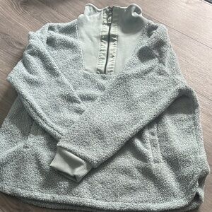 Maurices Light Mint Teddy Sherpa Half-Zip Jacket